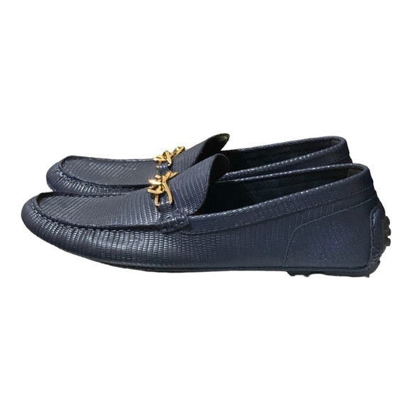 ALDO Davinch Lizard Embossed Loafer Driving Shoe Navy Blue Size 11…Normcore - Picture 13 of 16